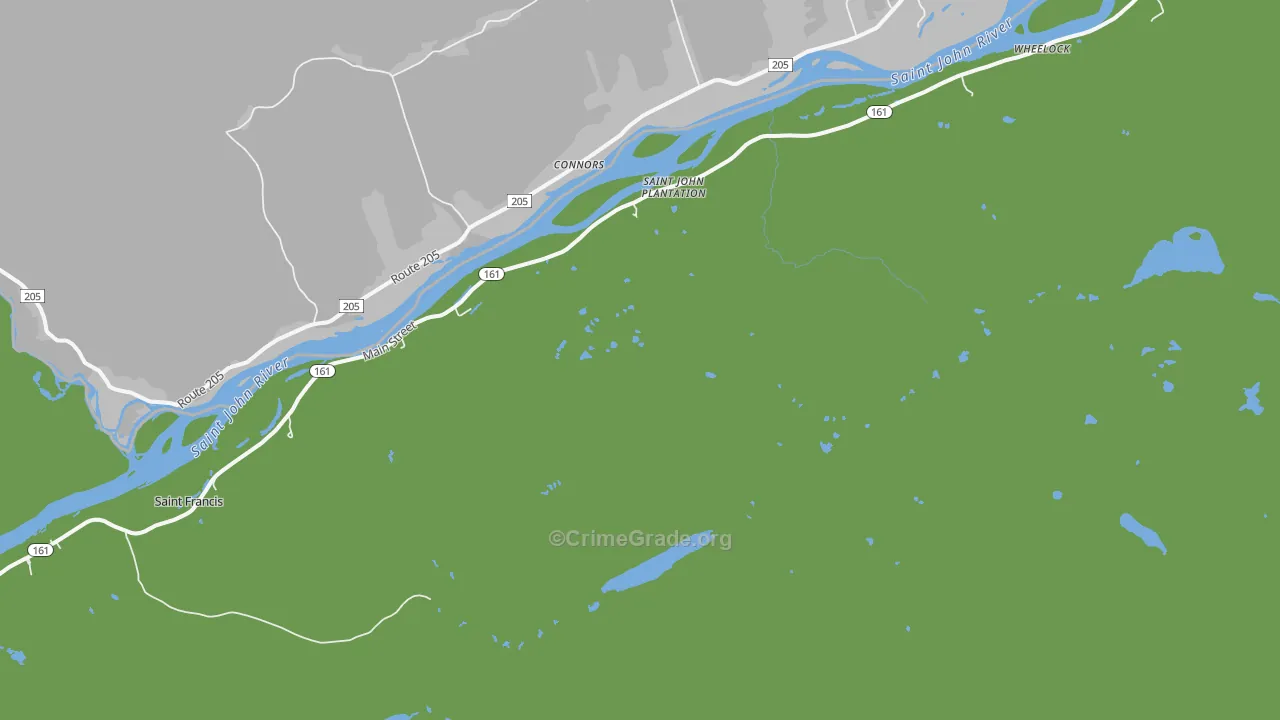 St. John, ME Map of Vehicle Theft Rates