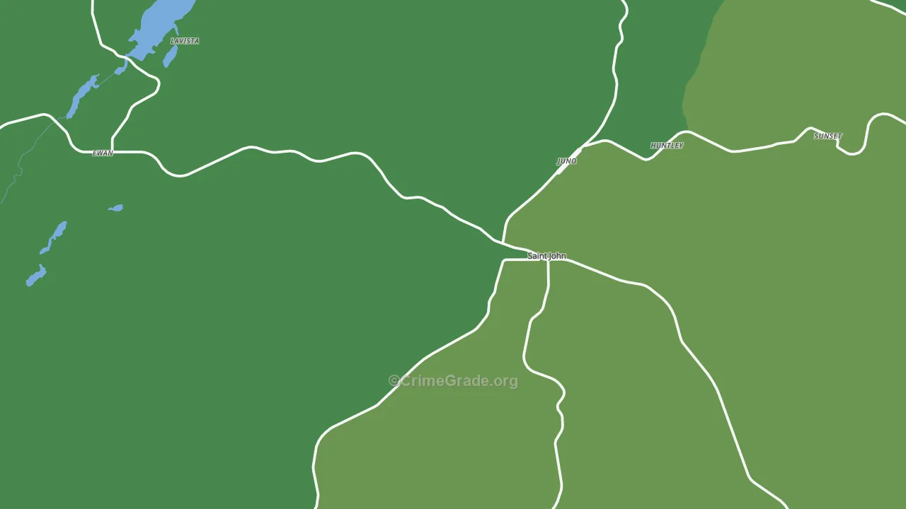 St. John, WA Map of Vehicle Theft Rates