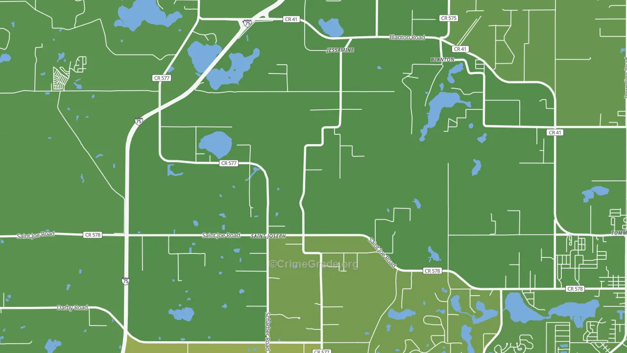 St. Joseph, FL Map of Vehicle Theft Rates