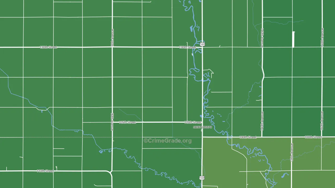 St. Joseph, IA Map of Vehicle Theft Rates