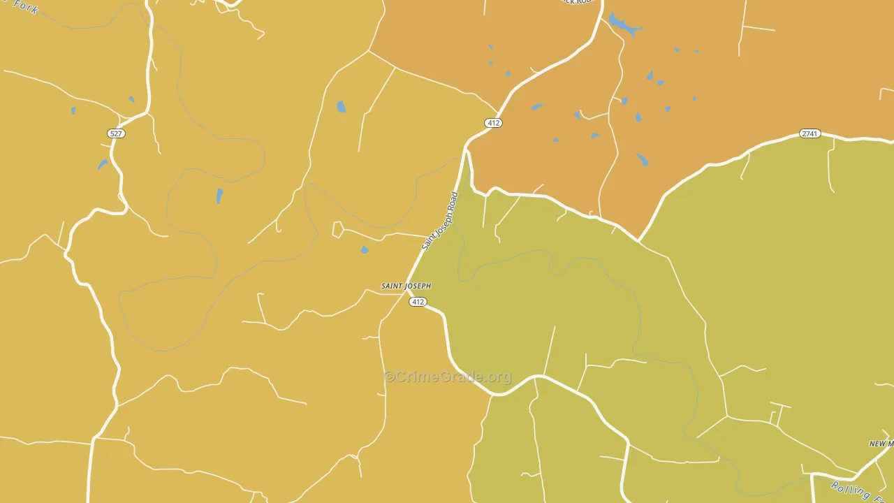 St. Joseph, KY Map of Vehicle Theft Rates