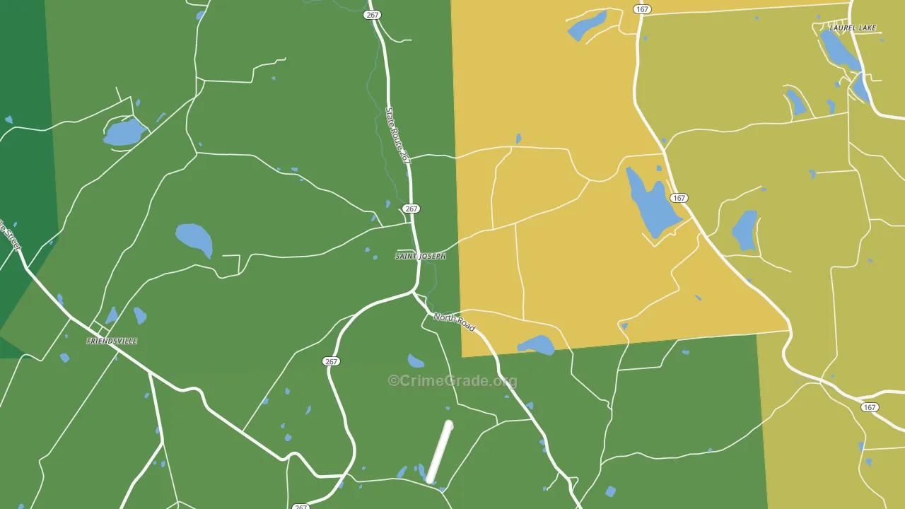 St. Joseph, PA Map of Vehicle Theft Rates
