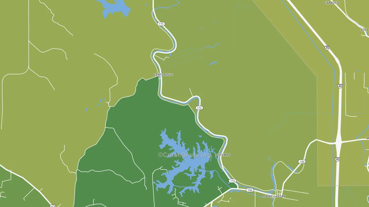 St. Landry, LA Map of Vehicle Theft Rates