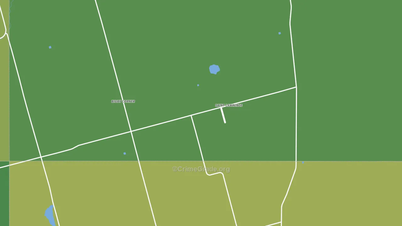 St. Lawrence, TX Map of Vehicle Theft Rates