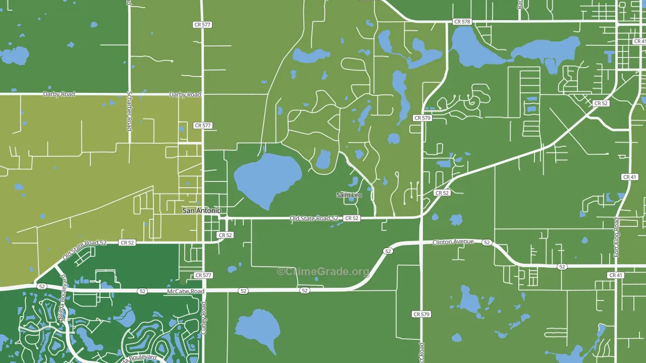 St. Leo, FL Map of Vehicle Theft Rates