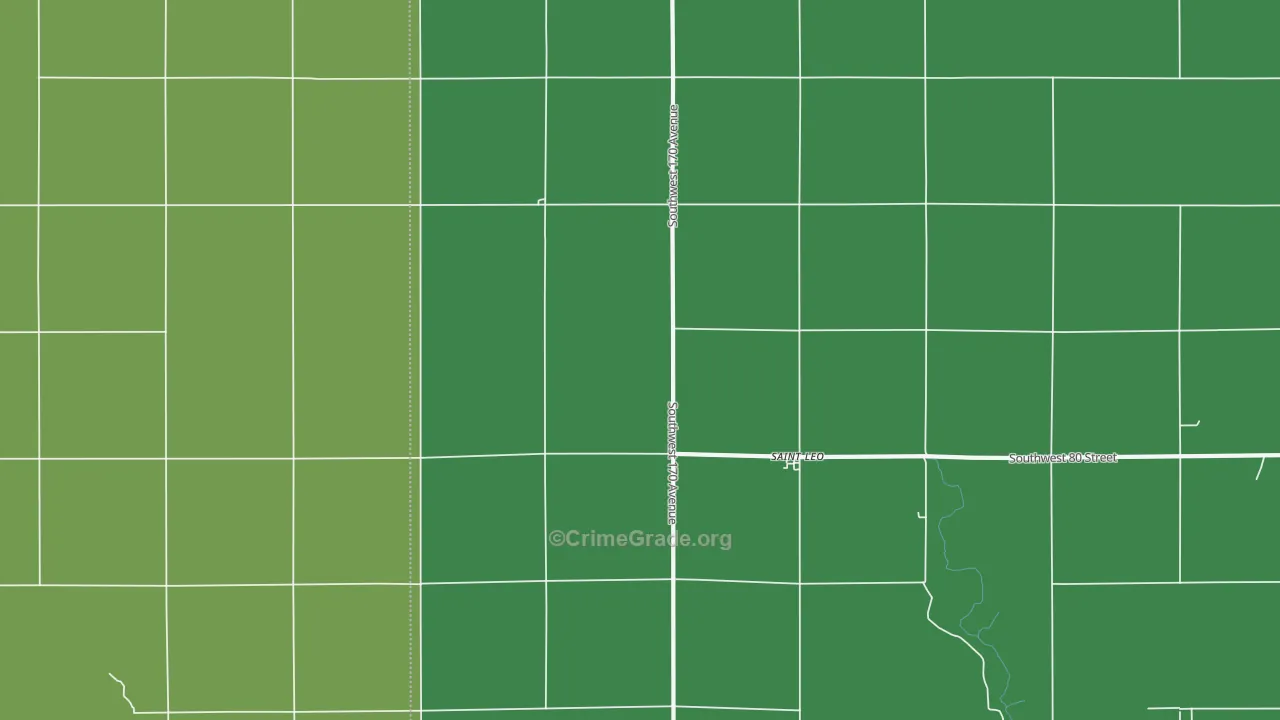 St. Leo, KS Map of Vehicle Theft Rates