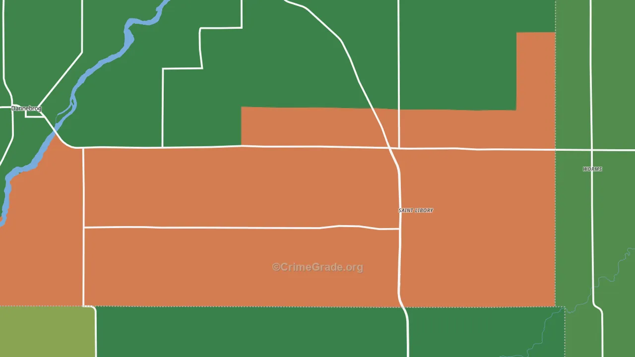 St. Libory, NE Map of Vehicle Theft Rates