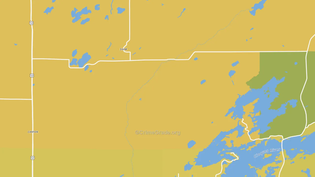 St. Louis County, MN Map of Vehicle Theft Rates