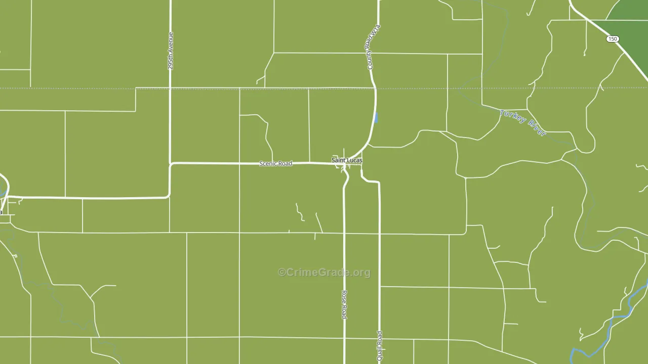 St. Lucas, IA Map of Vehicle Theft Rates