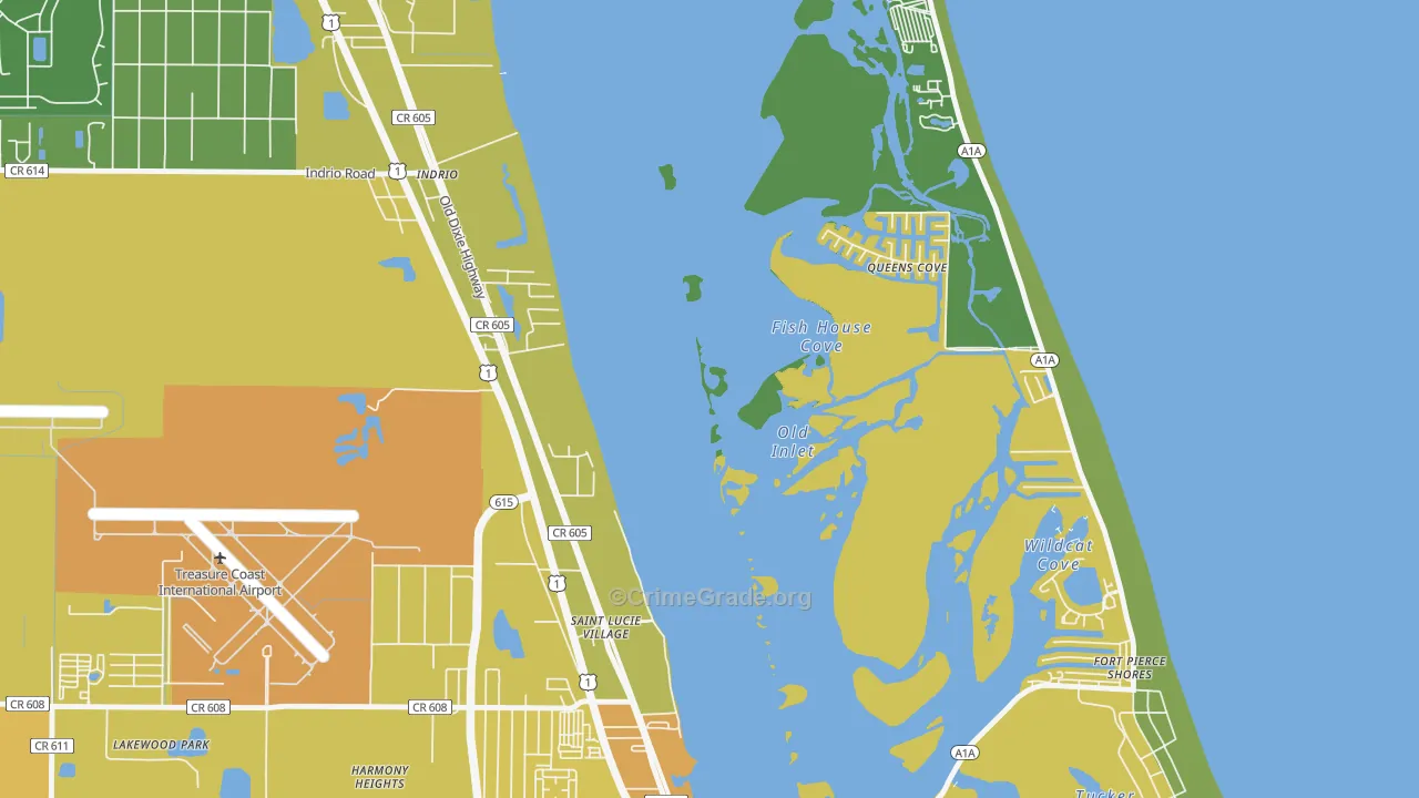 St. Lucie Village, FL Map of Vehicle Theft Rates