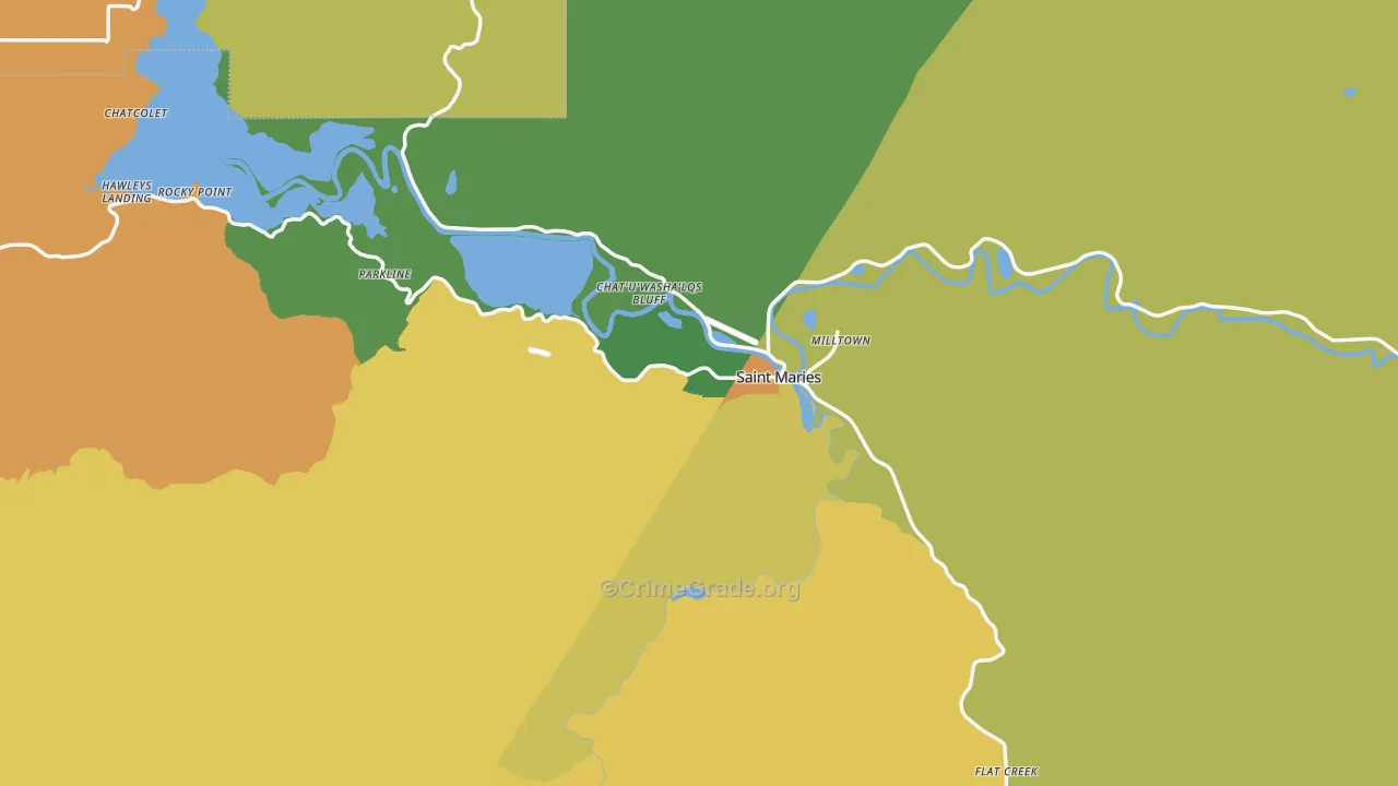 St. Maries, ID Map of Vehicle Theft Rates