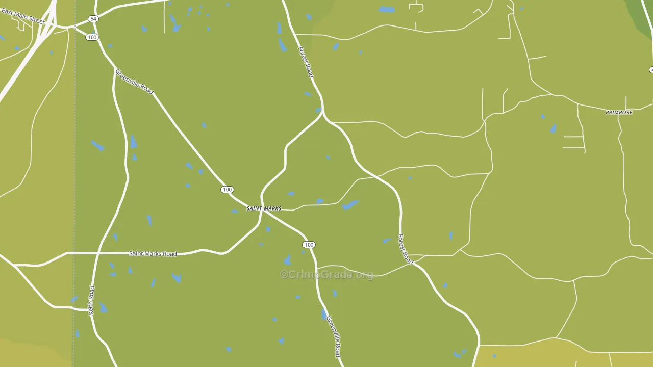 St. Marks, GA Map of Vehicle Theft Rates