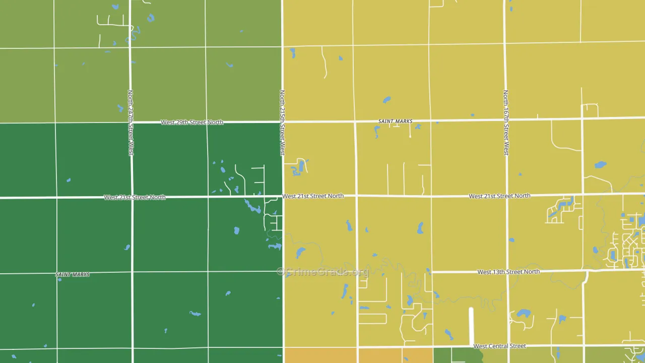 St. Marks, KS Map of Vehicle Theft Rates
