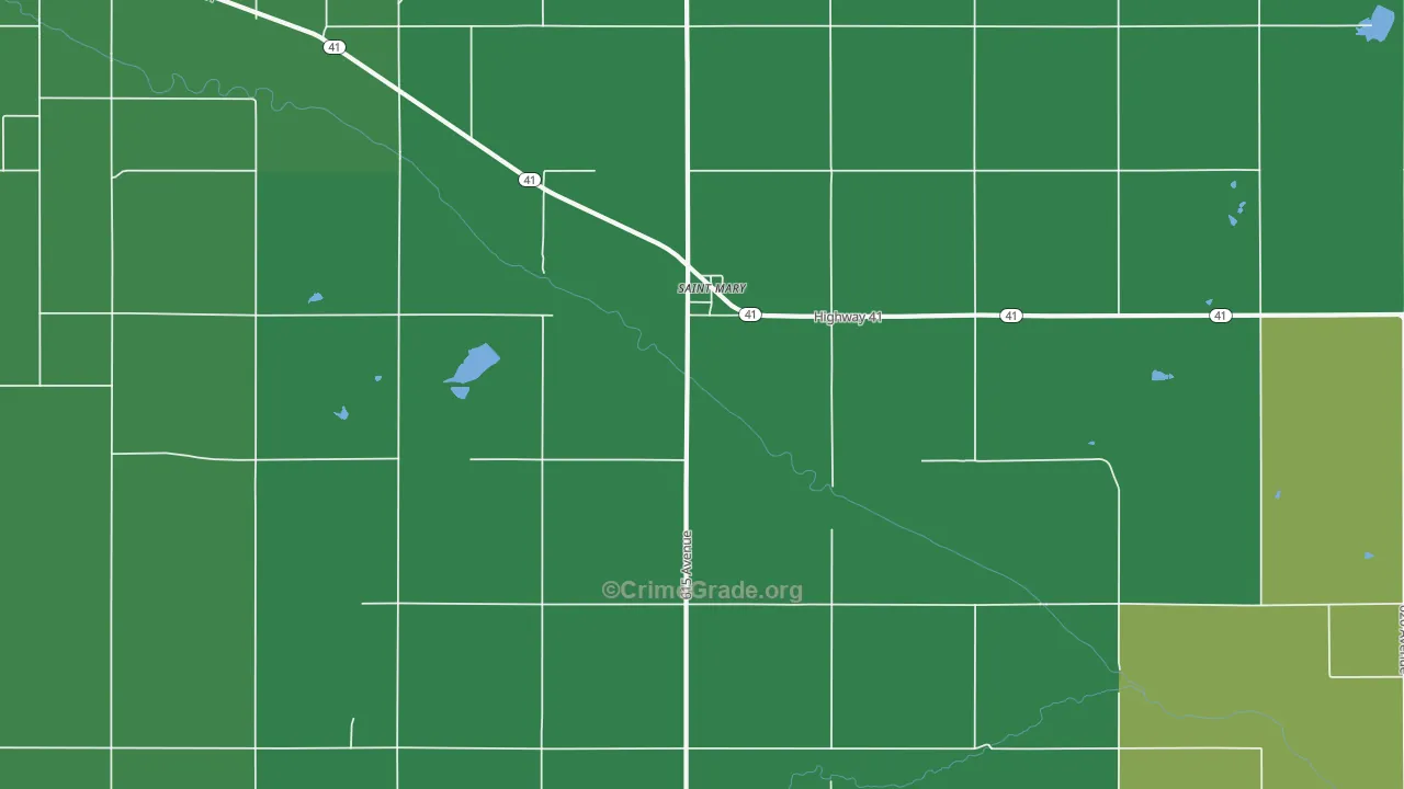 St. Mary, NE Map of Vehicle Theft Rates