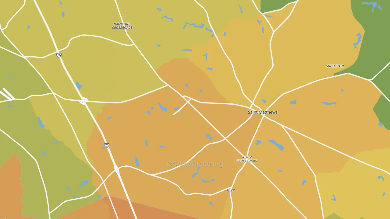 St. Matthews, SC Map of Vehicle Theft Rates