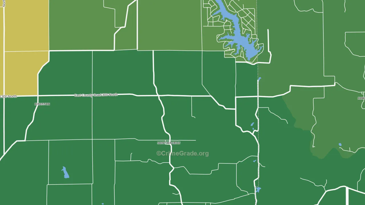 St. Maurice, IN Map of Vehicle Theft Rates