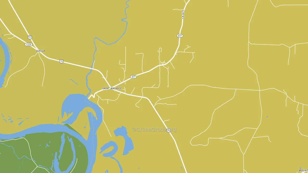 St. Maurice, LA Map of Vehicle Theft Rates