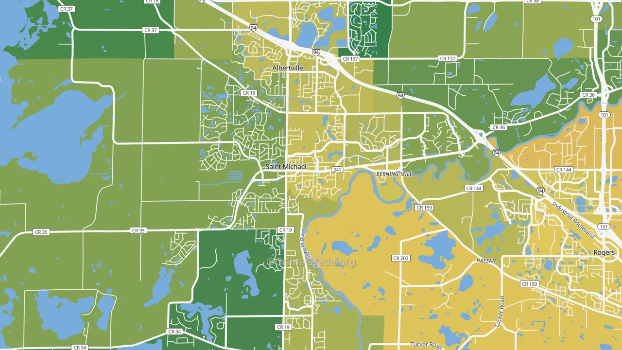 St. Michael, MN Map of Vehicle Theft Rates