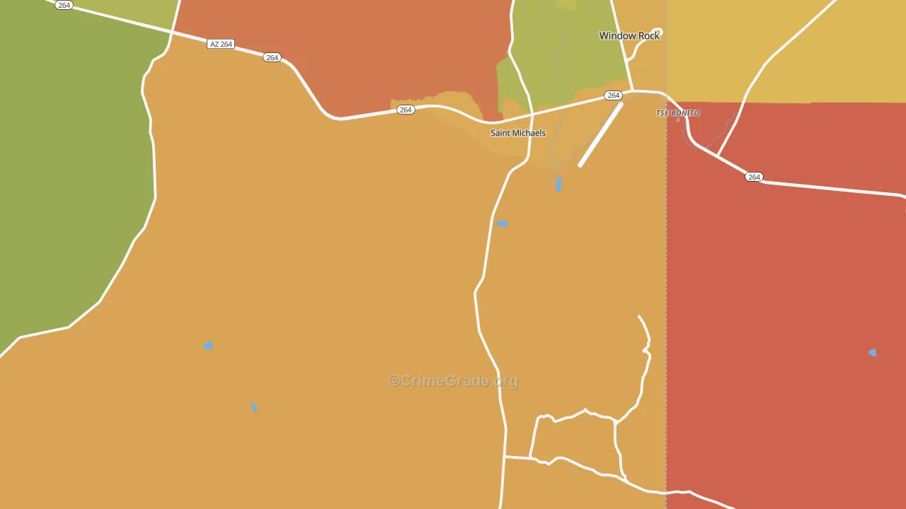 St. Michaels, AZ Map of Vehicle Theft Rates