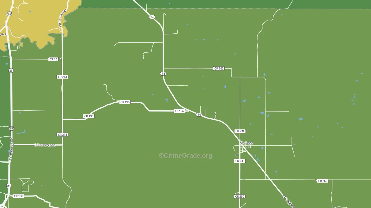 St. Onge, SD Map of Vehicle Theft Rates