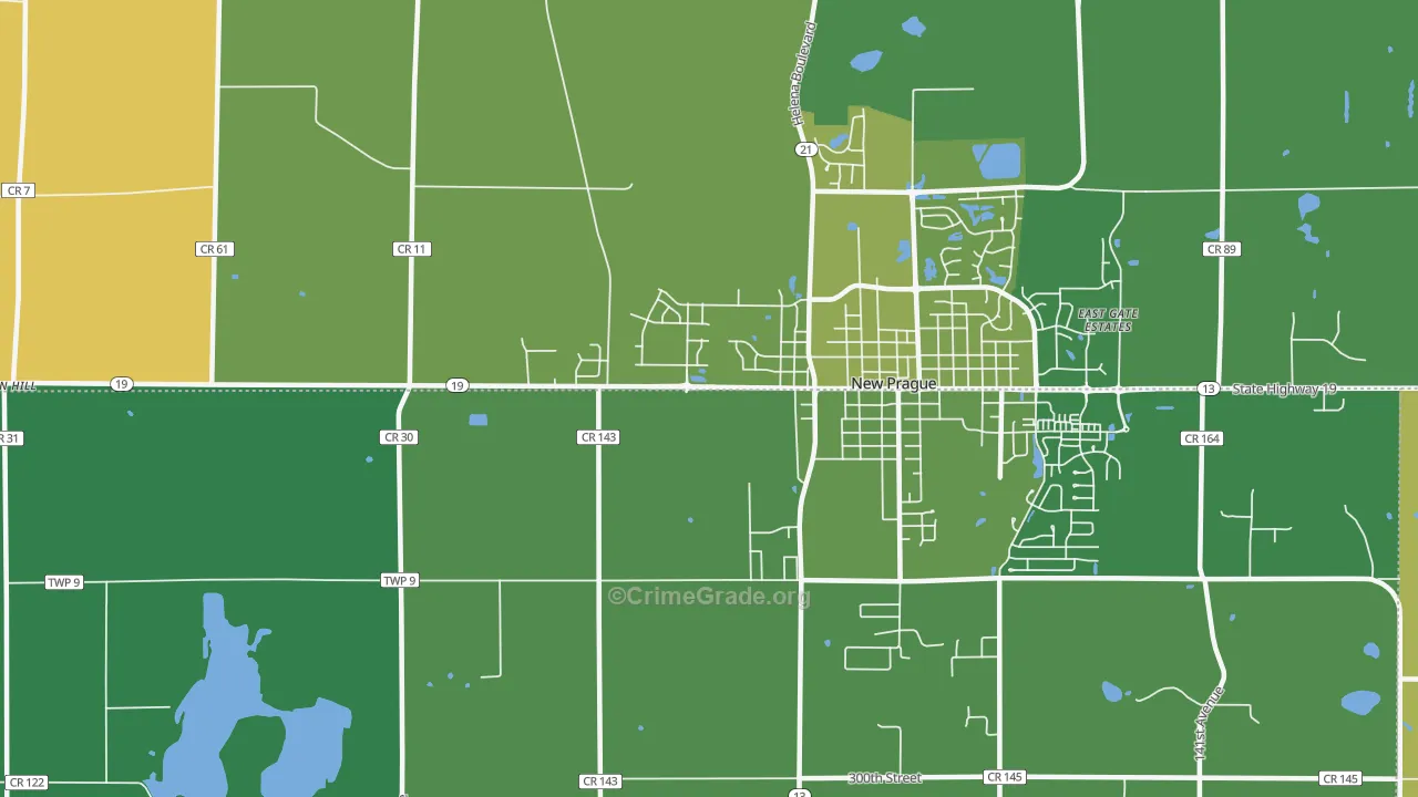 St. Patrick, MN Map of Vehicle Theft Rates