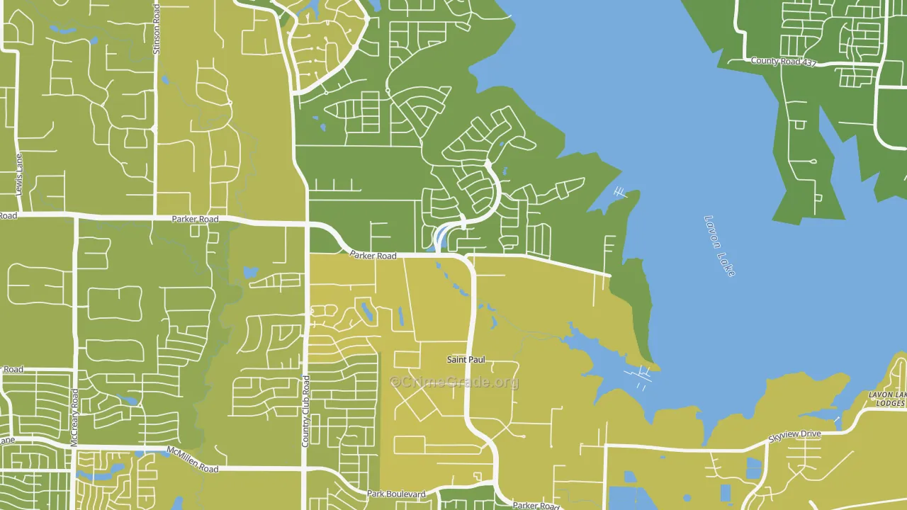 St. Paul, TX Map of Vehicle Theft Rates