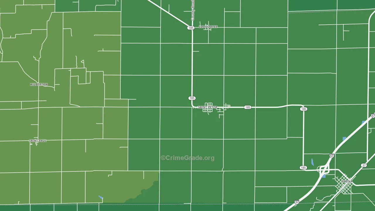 St. Peter, IL Map of Vehicle Theft Rates