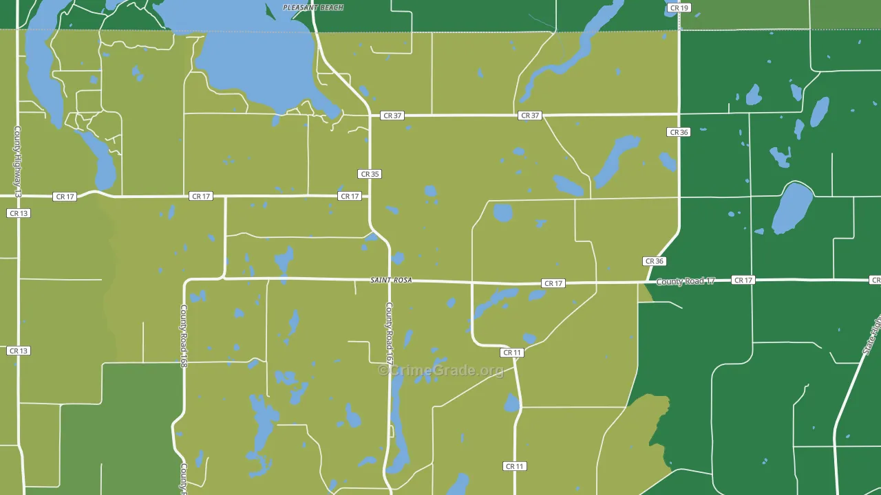 St. Rosa, MN Map of Vehicle Theft Rates