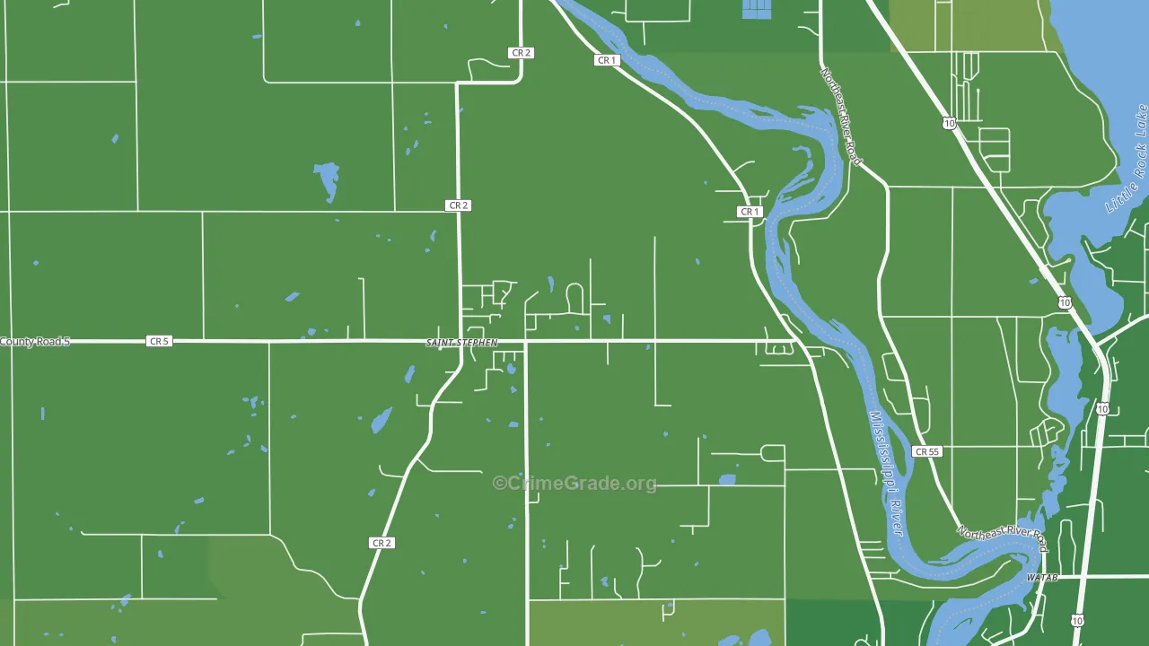 St. Stephen, MN Map of Vehicle Theft Rates