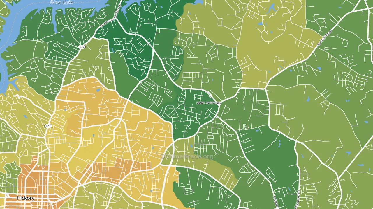 St. Stephens, NC Map of Vehicle Theft Rates