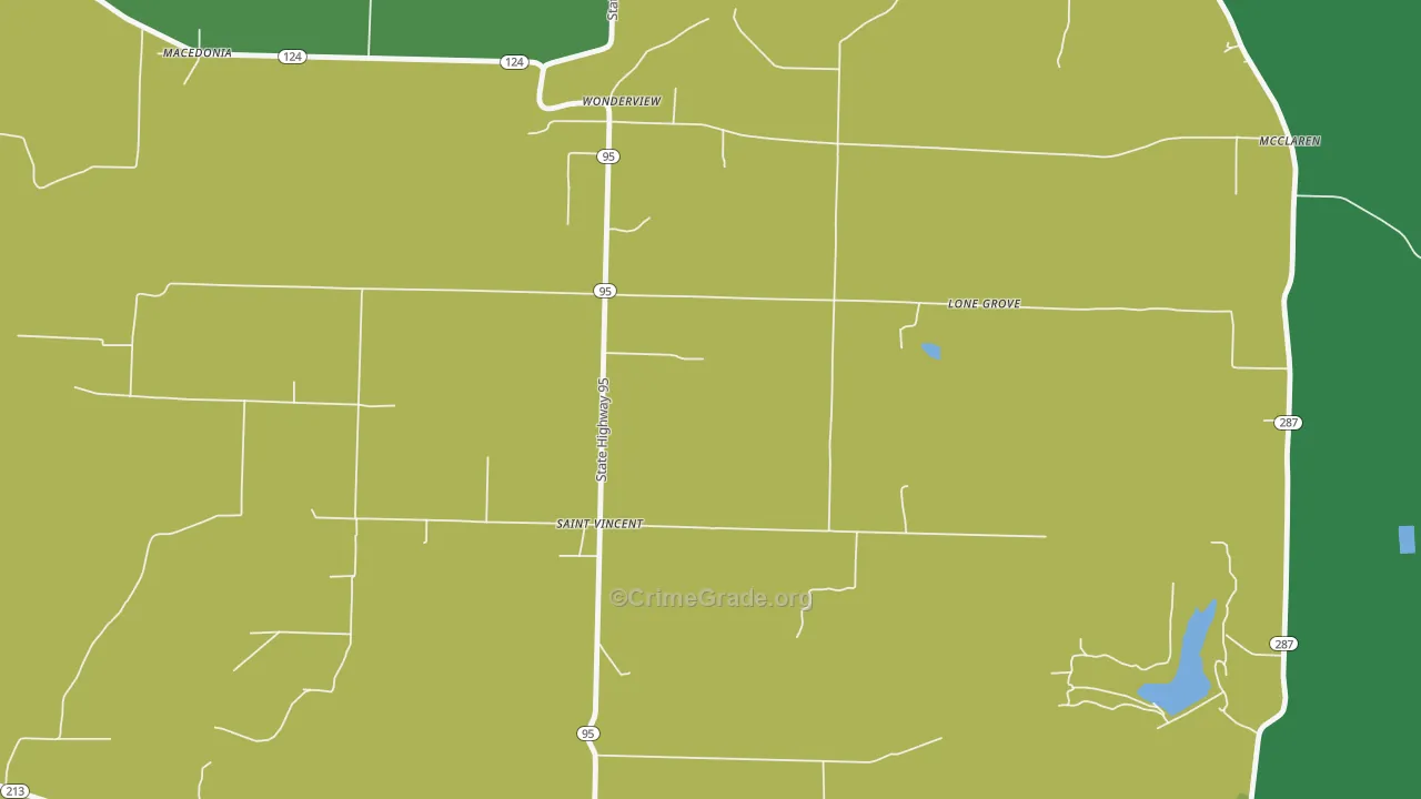 St. Vincent, AR Map of Vehicle Theft Rates