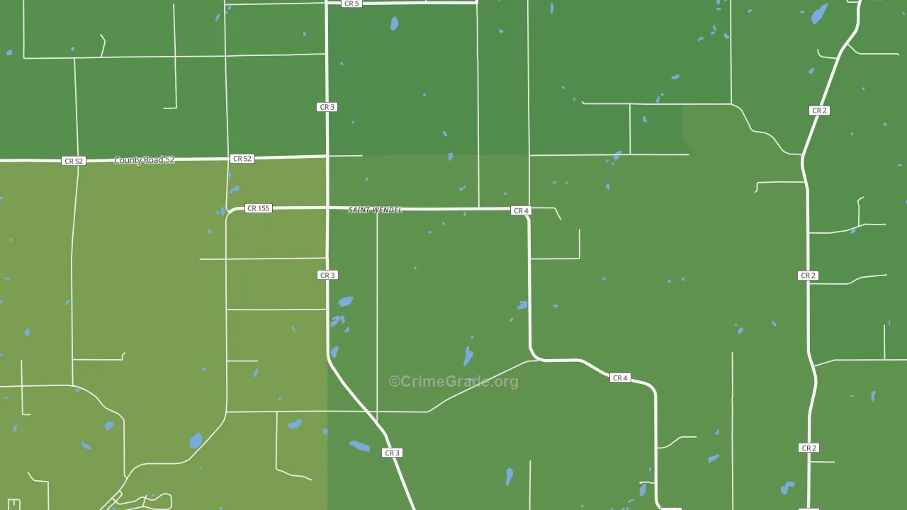 St. Wendel, MN Map of Vehicle Theft Rates