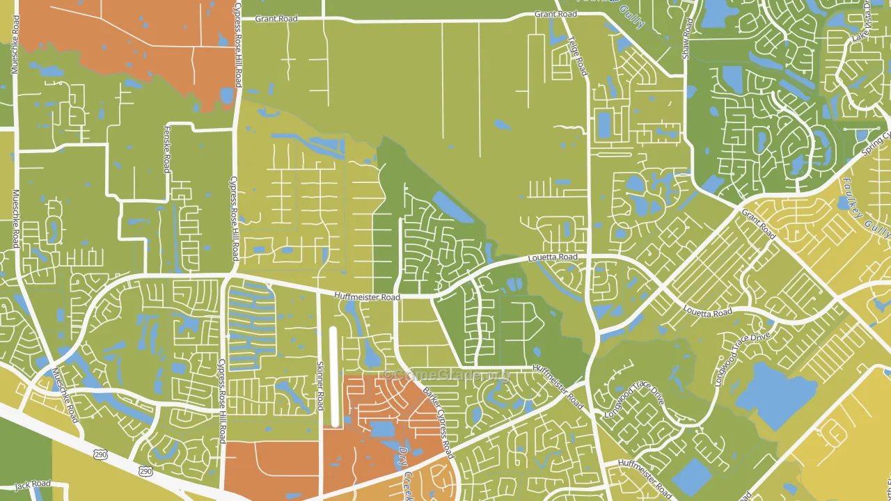 Stablewood-Valley Hi North-Houston, Cypress, TX Map of Vehicle Theft Rates