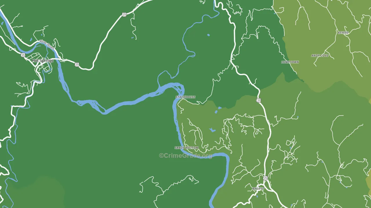 Stackhouse, NC Map of Vehicle Theft Rates