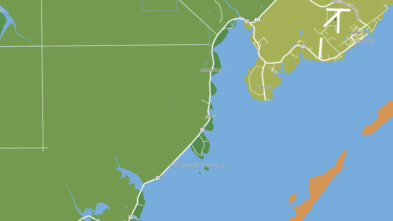 Stacy, NC Map of Vehicle Theft Rates