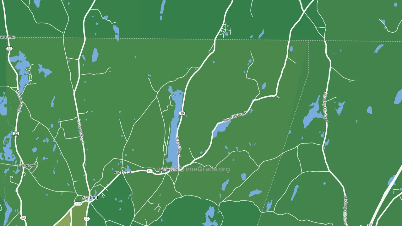 Staffordville, CT Map of Vehicle Theft Rates