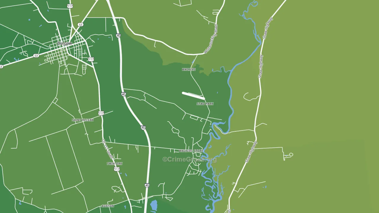 Stag Park, NC Map of Vehicle Theft Rates