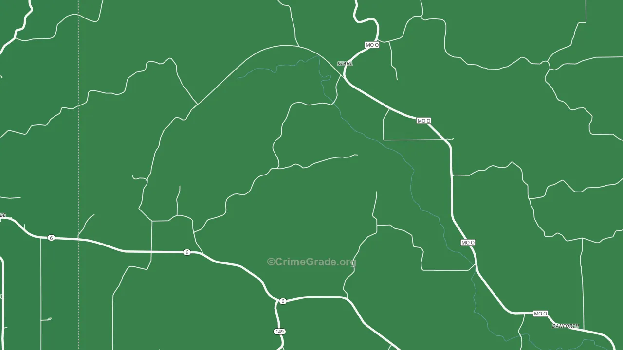 Stahl, MO Map of Vehicle Theft Rates