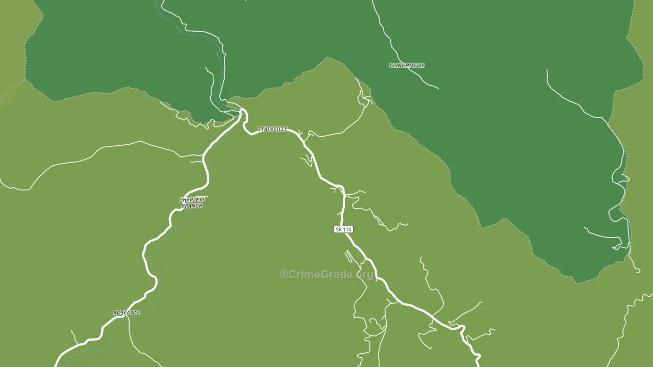 Stainville, TN Map of Vehicle Theft Rates