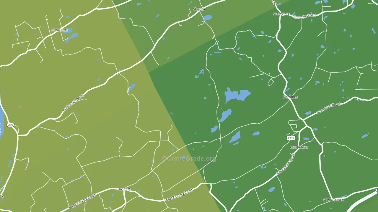 Stairville, PA Map of Vehicle Theft Rates