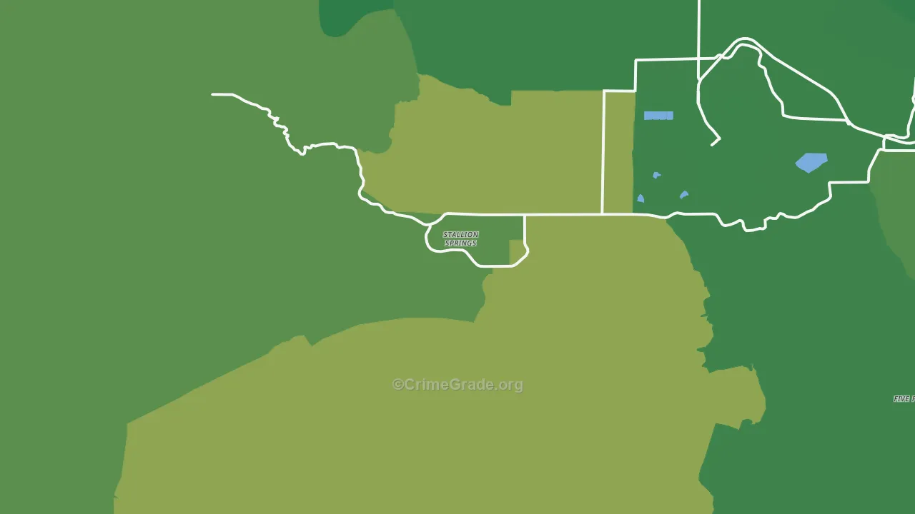 Stallion Springs, CA Map of Vehicle Theft Rates
