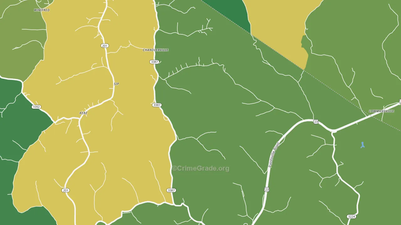 Stambaugh, KY Map of Vehicle Theft Rates