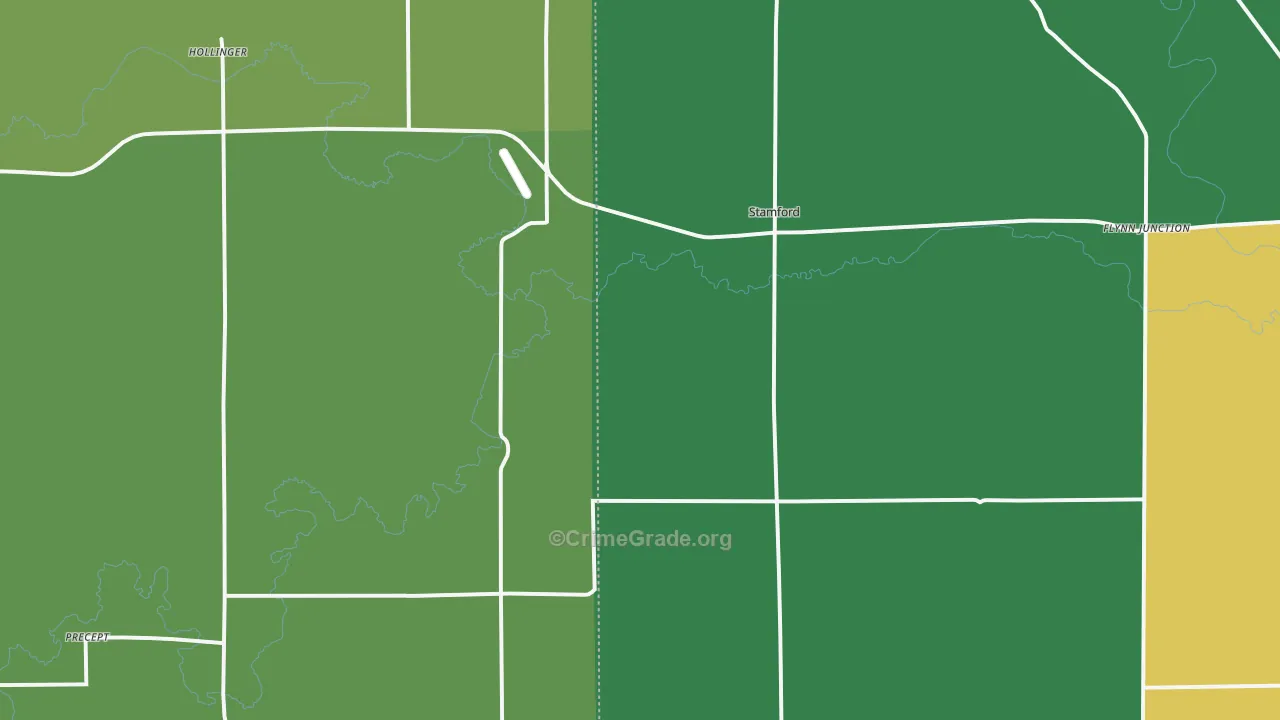 Stamford, NE Map of Vehicle Theft Rates