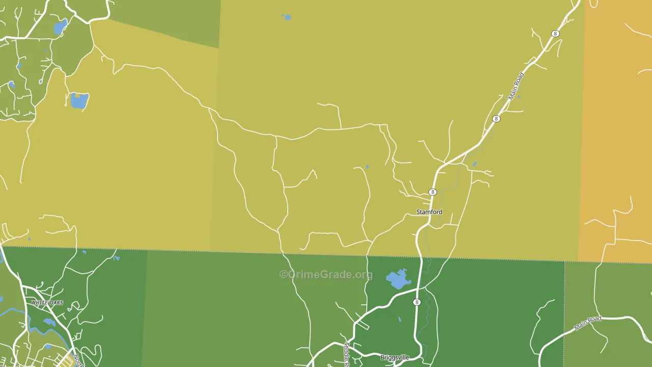 Stamford, VT Map of Vehicle Theft Rates