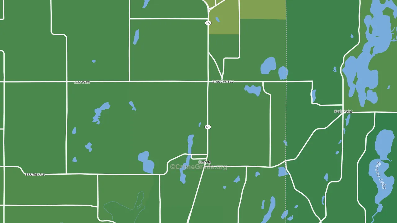 Stanchfield, MN Map of Vehicle Theft Rates