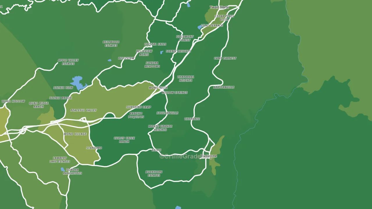 Standard, CA Map of Vehicle Theft Rates