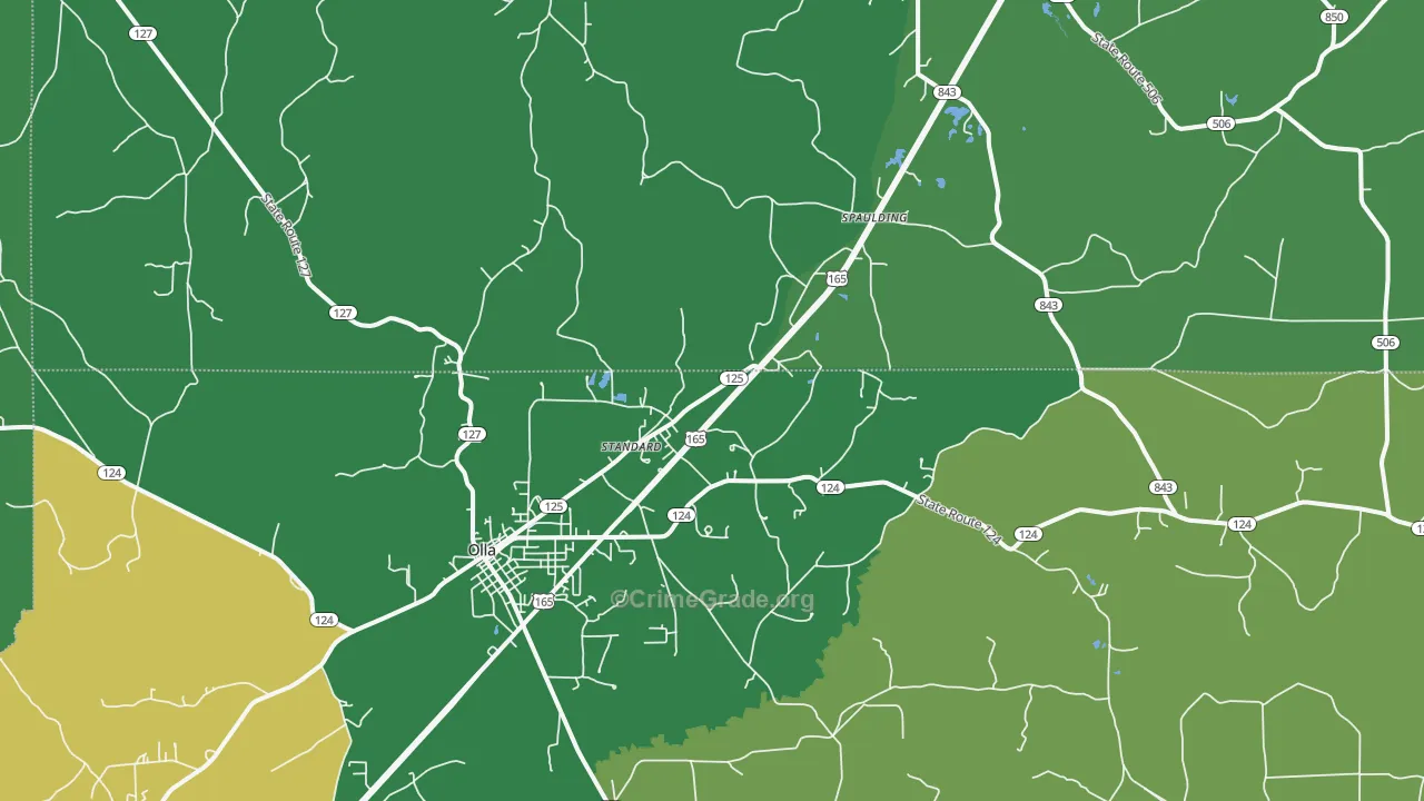 Standard, LA Map of Vehicle Theft Rates