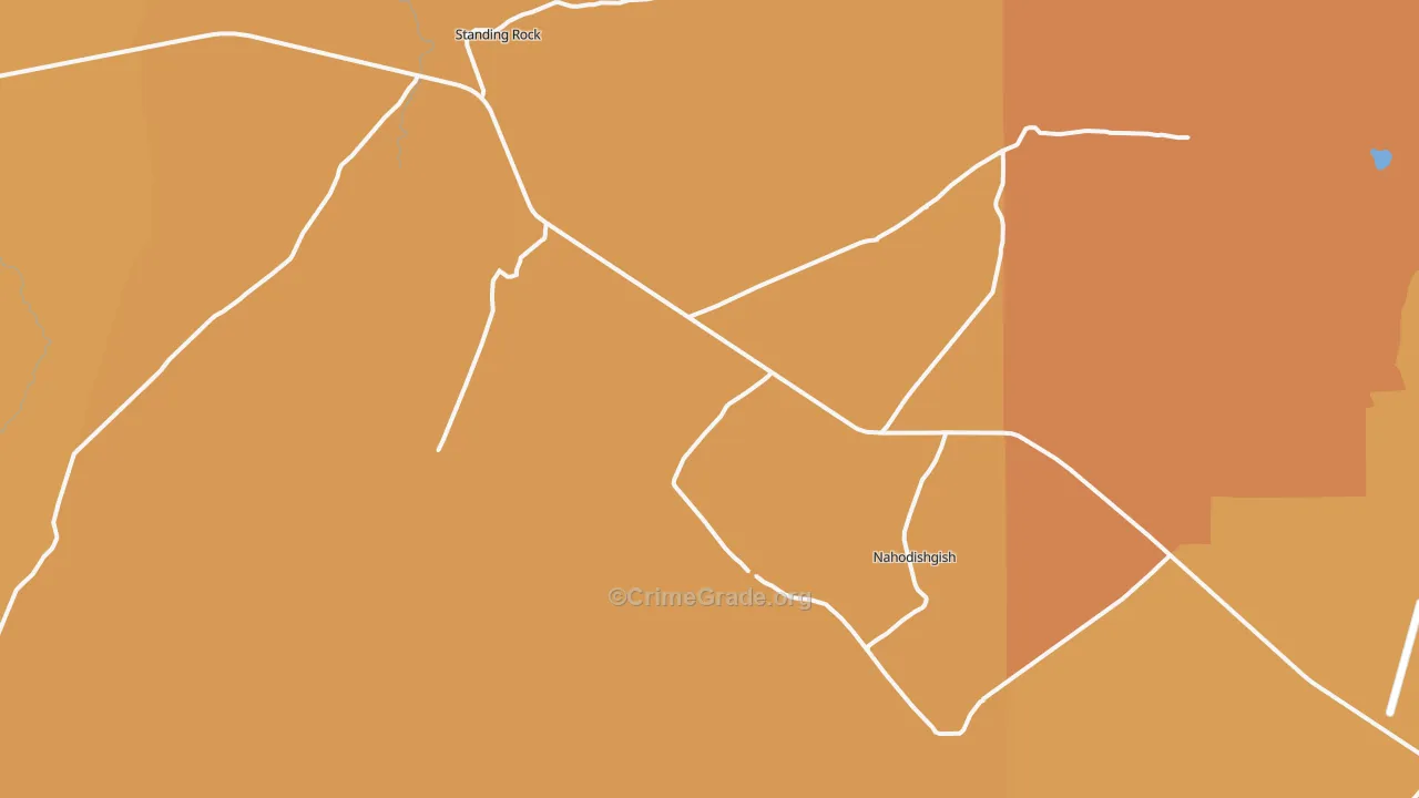 Standing Rock, NM Map of Vehicle Theft Rates