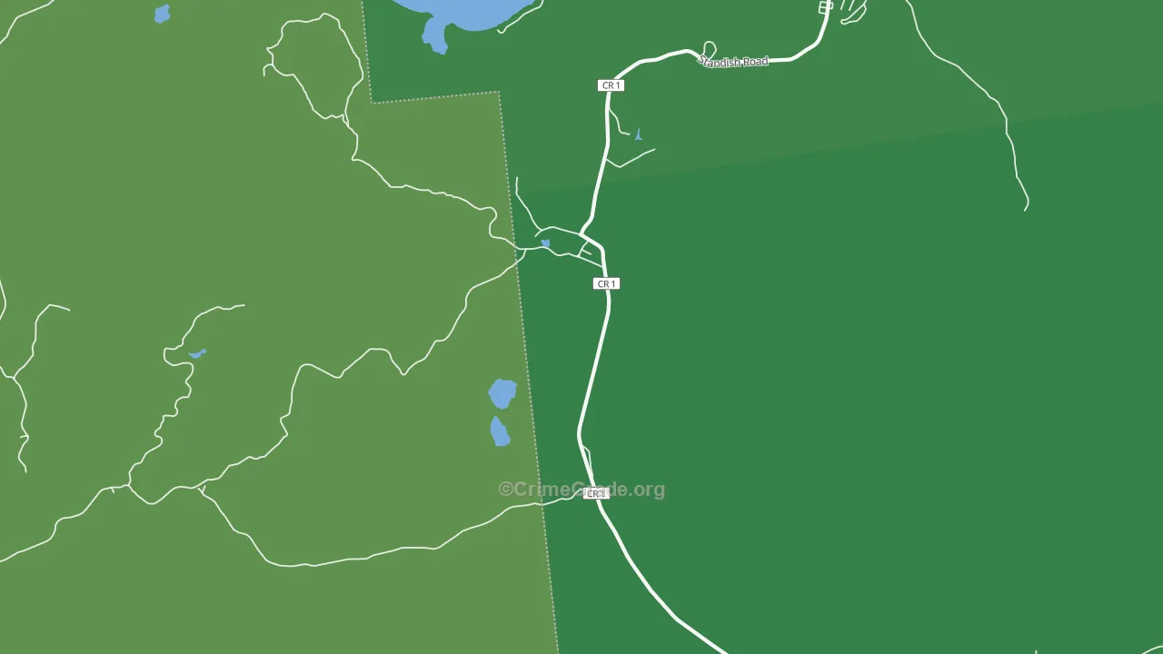 Standish, NY Map of Vehicle Theft Rates