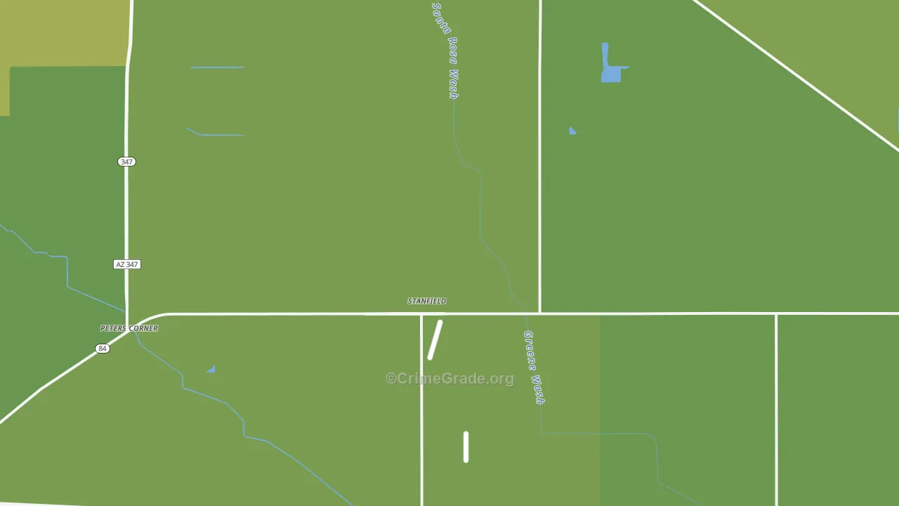 Stanfield, AZ Map of Vehicle Theft Rates